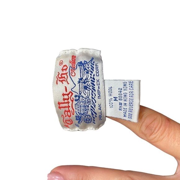 Vintage Tally-Ho Wool Button Front Grey and Burgundy Cardigan‎ Size Medium - Picture 6 of 9